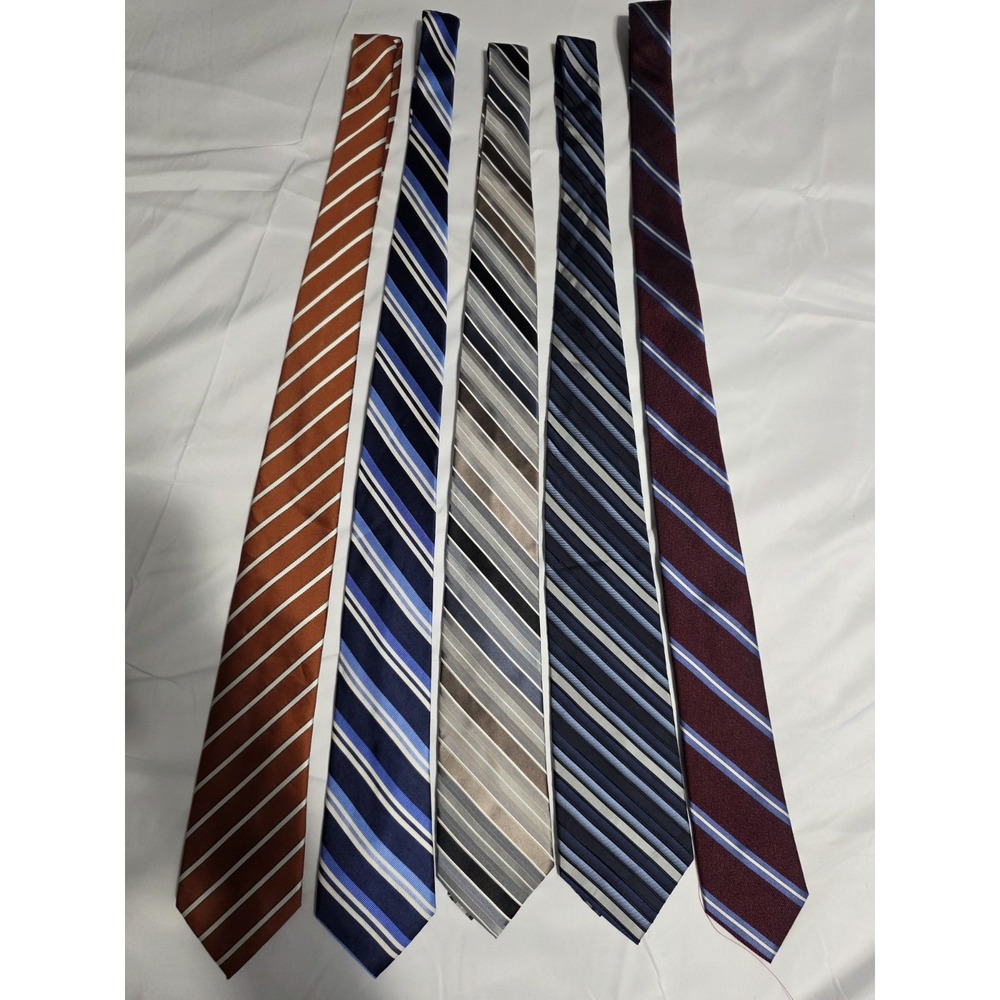 Lot of 5 Men's Designer Random Variety Multicolor Striped Ties